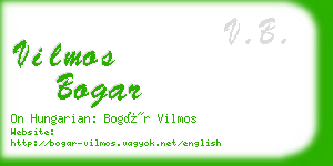 vilmos bogar business card